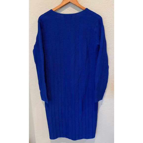 ST. JOHN COLLECTION  Architectural Ottoman Knit Jacket  in Vivid Blue (6) - Picture 7 of 10